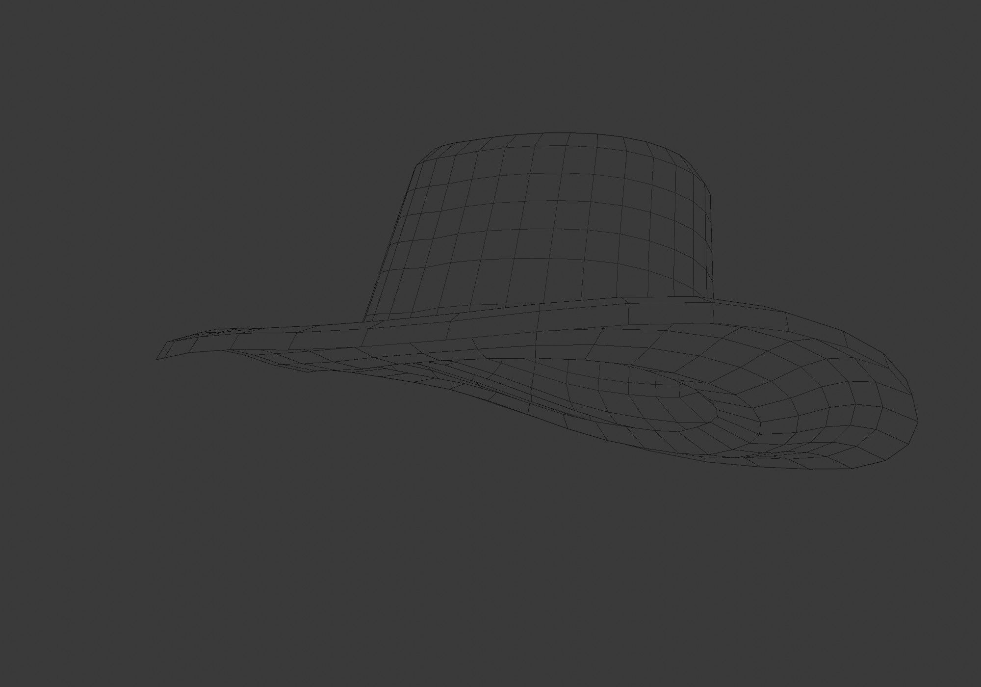 black hat Low-poly 3D model_25