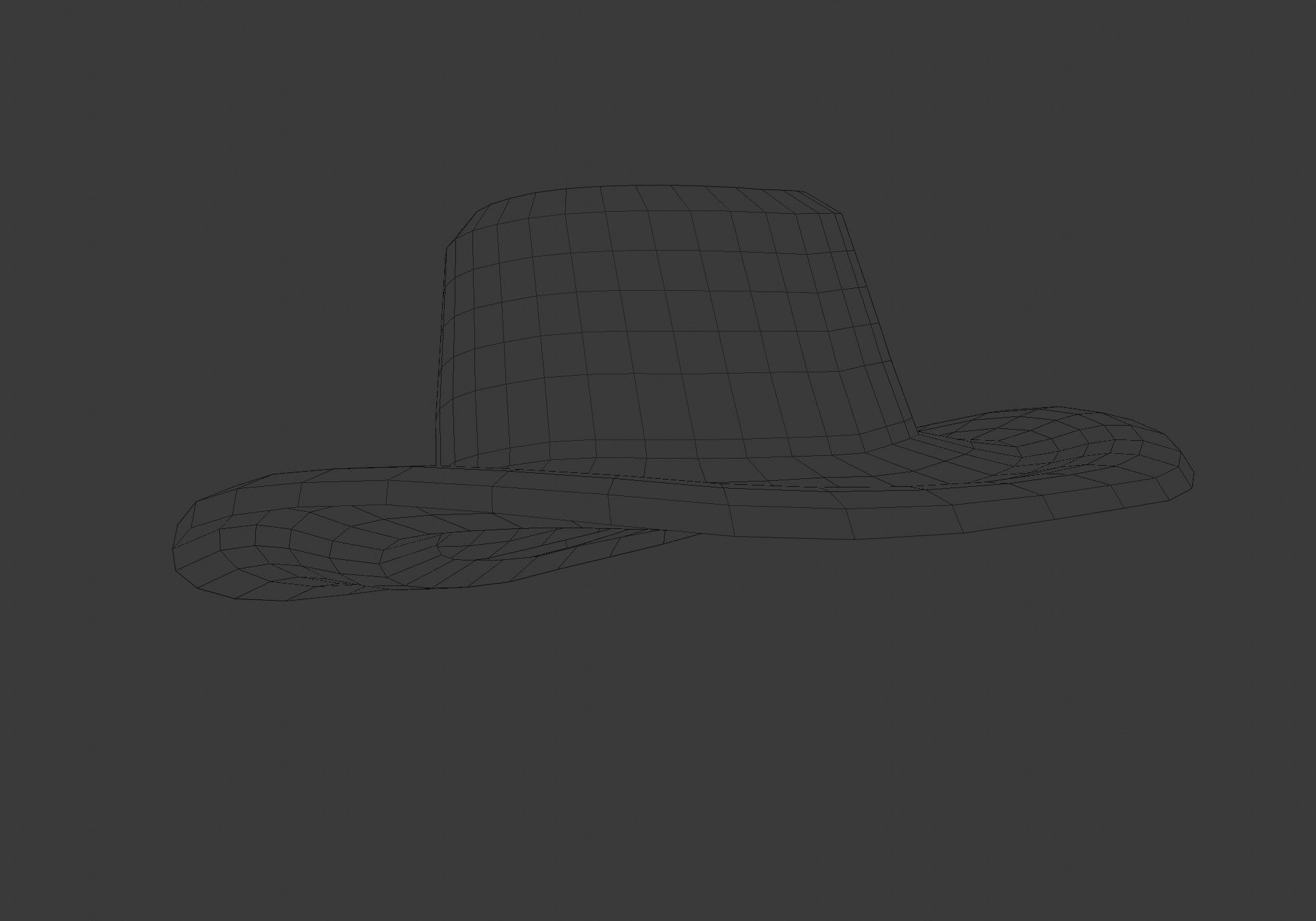 black hat Low-poly 3D model_20