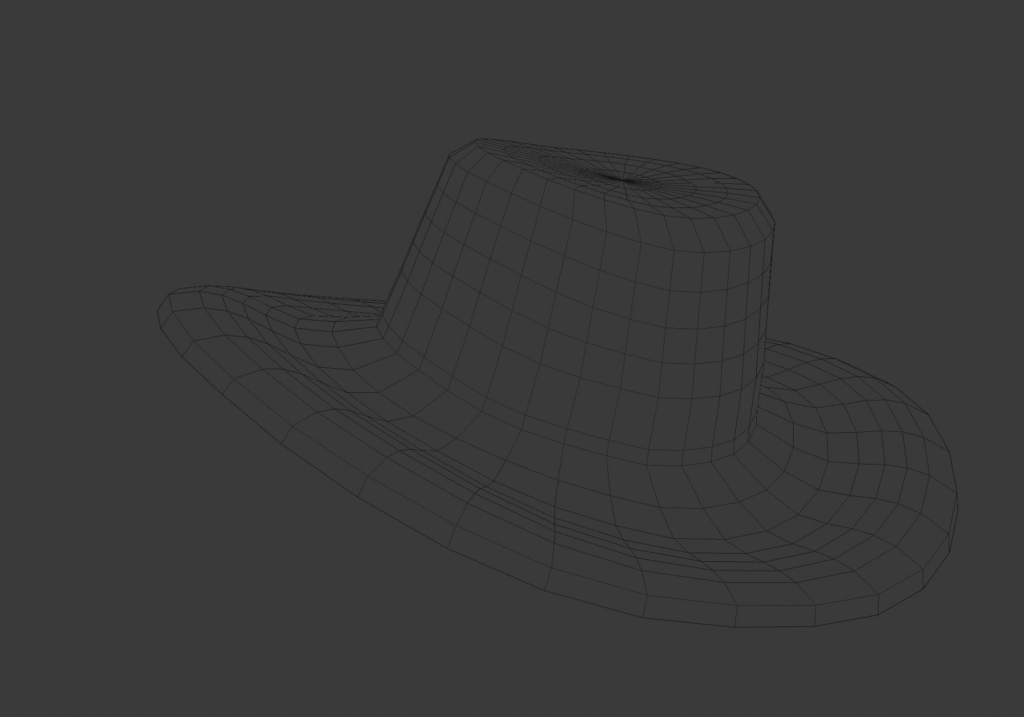 black hat Low-poly 3D model_26