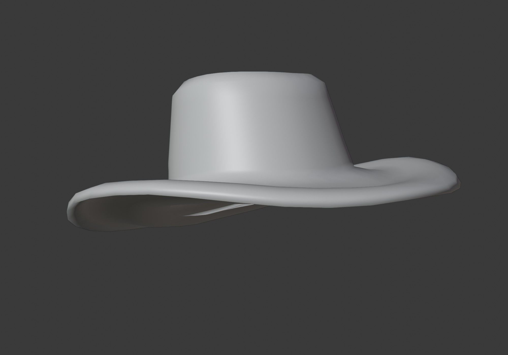 black hat Low-poly 3D model_11