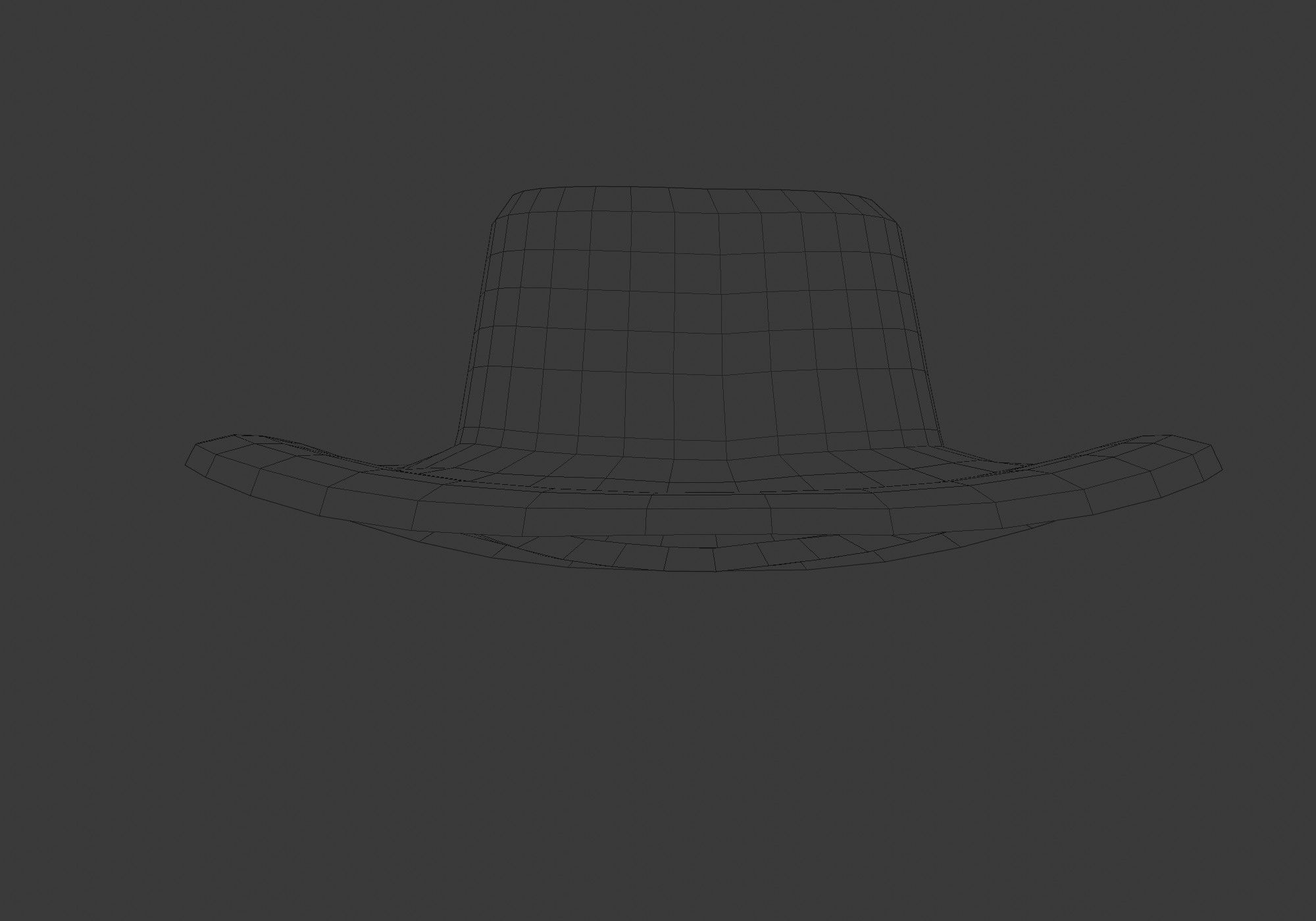 black hat Low-poly 3D model_23