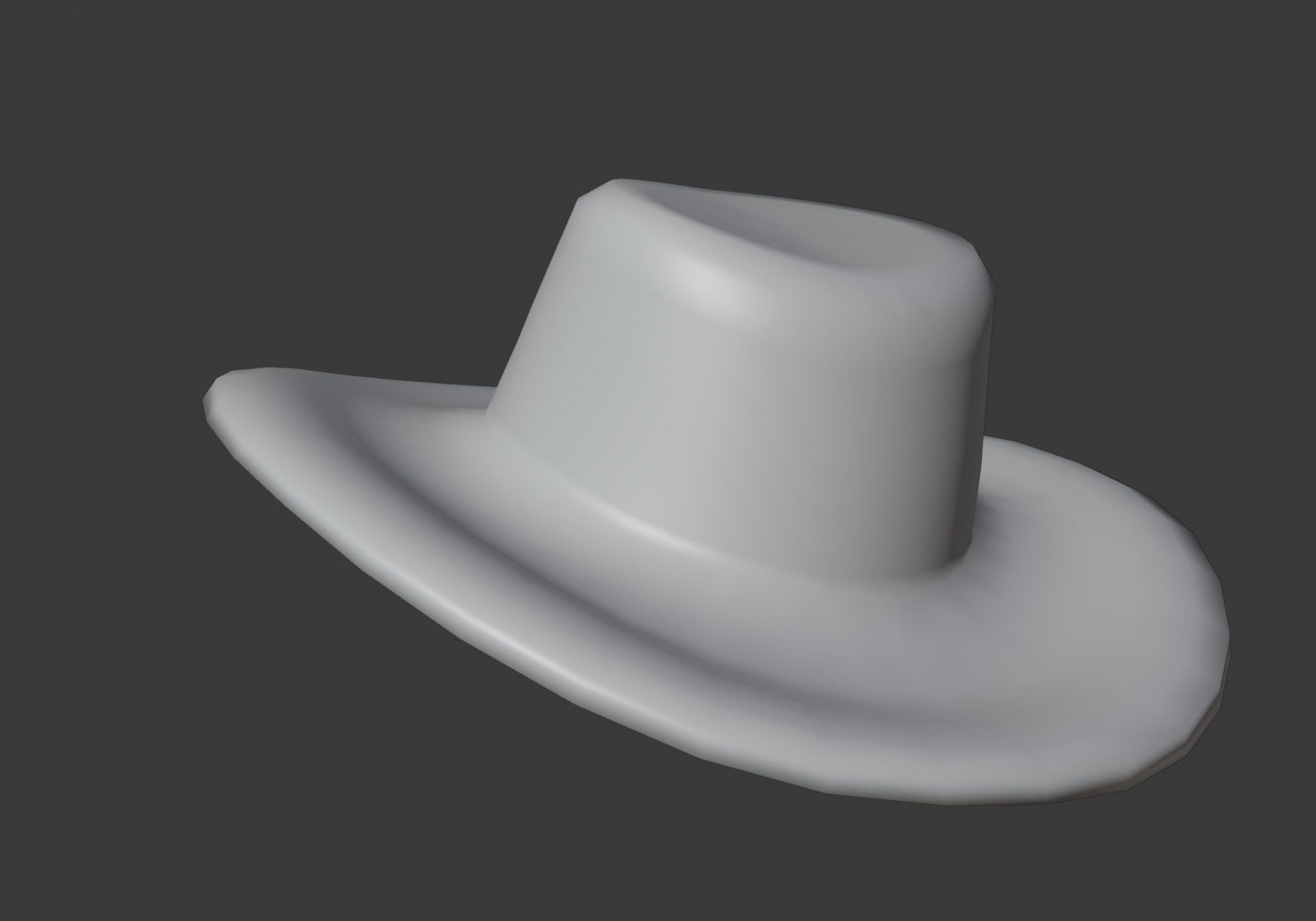 black hat Low-poly 3D model_16