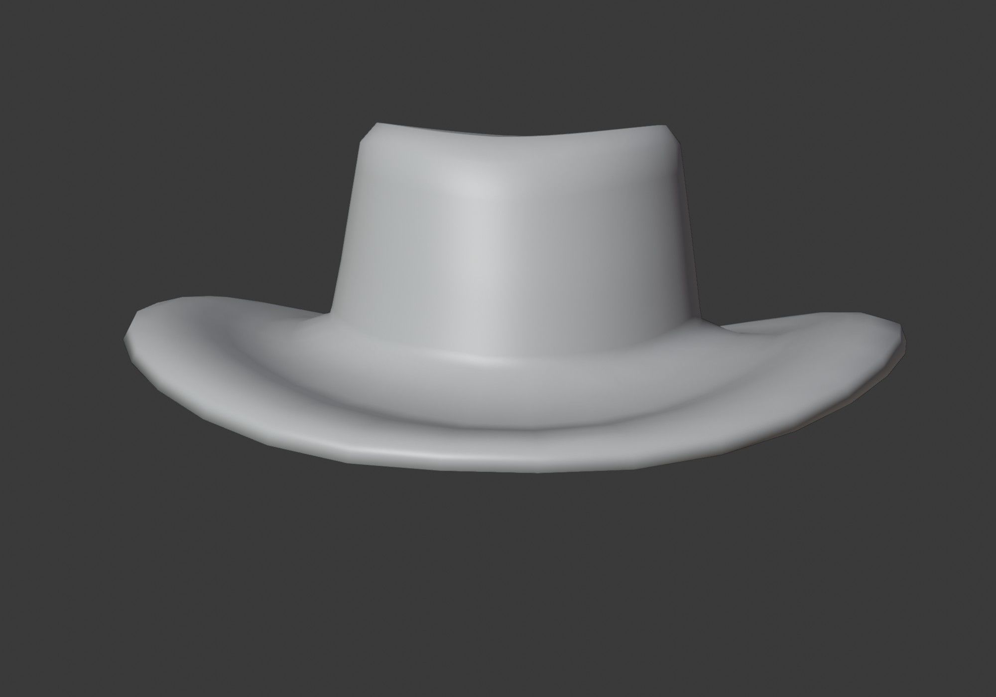 black hat Low-poly 3D model_19