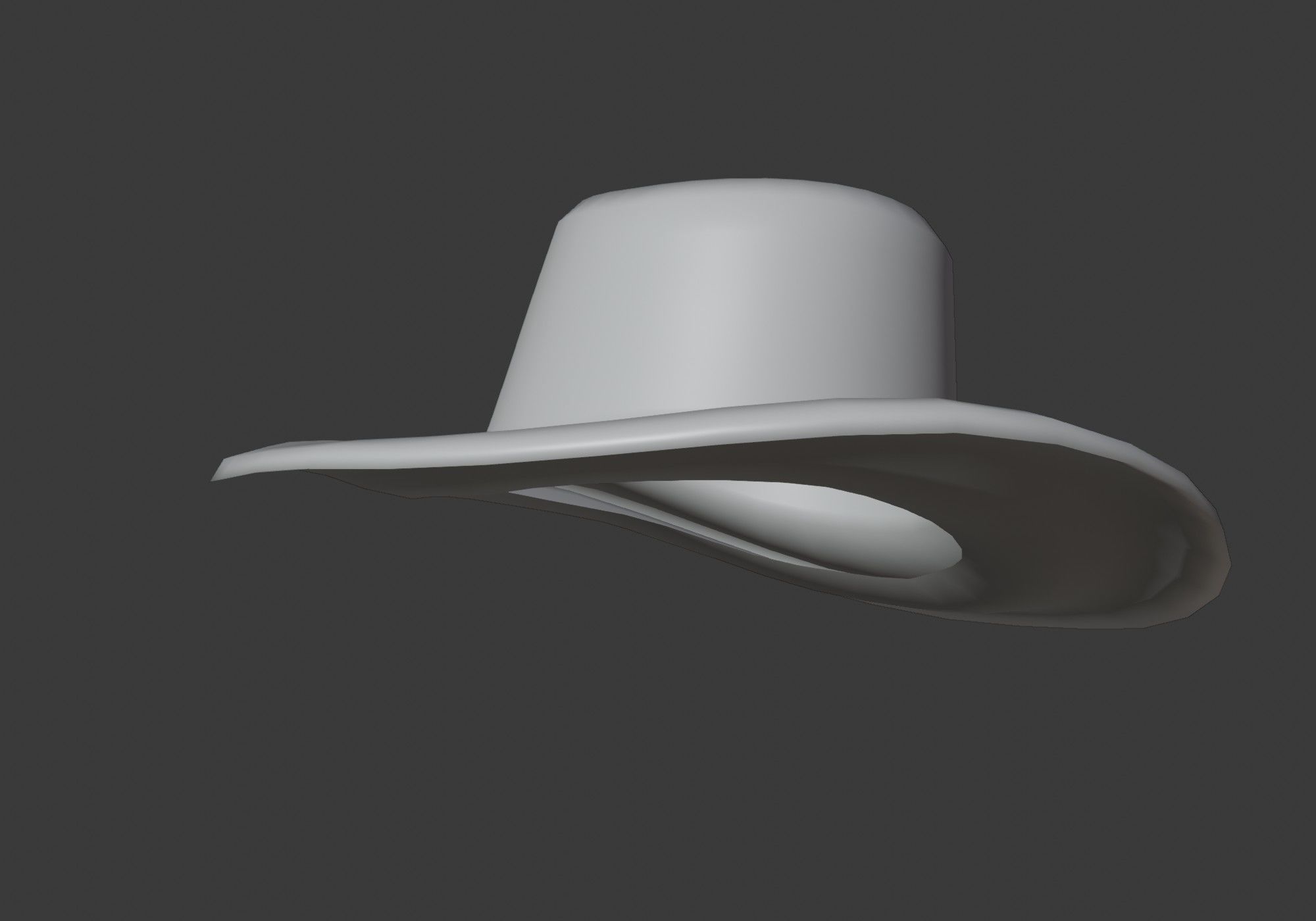 black hat Low-poly 3D model_14
