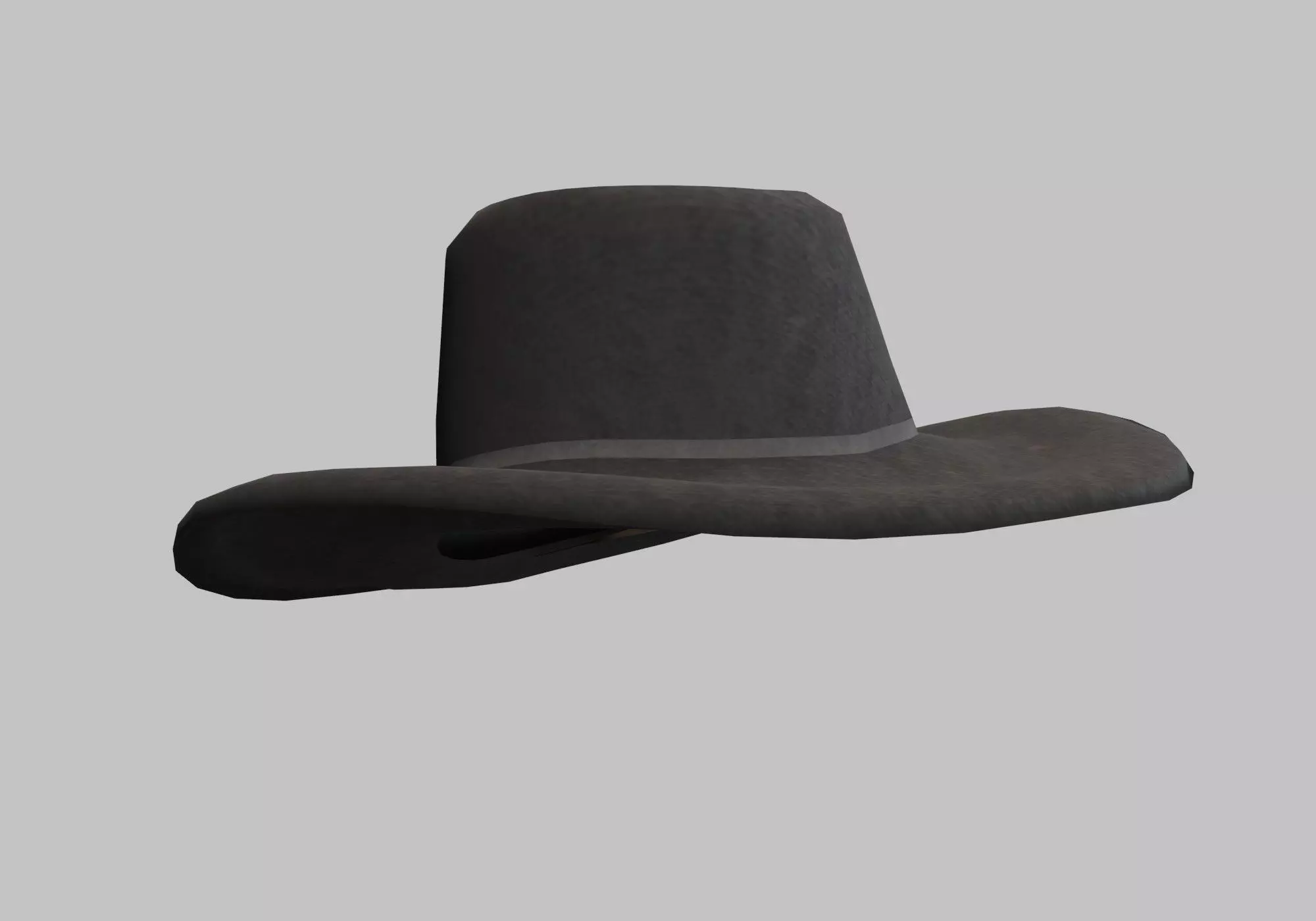 black hat Low-poly 3D model_0