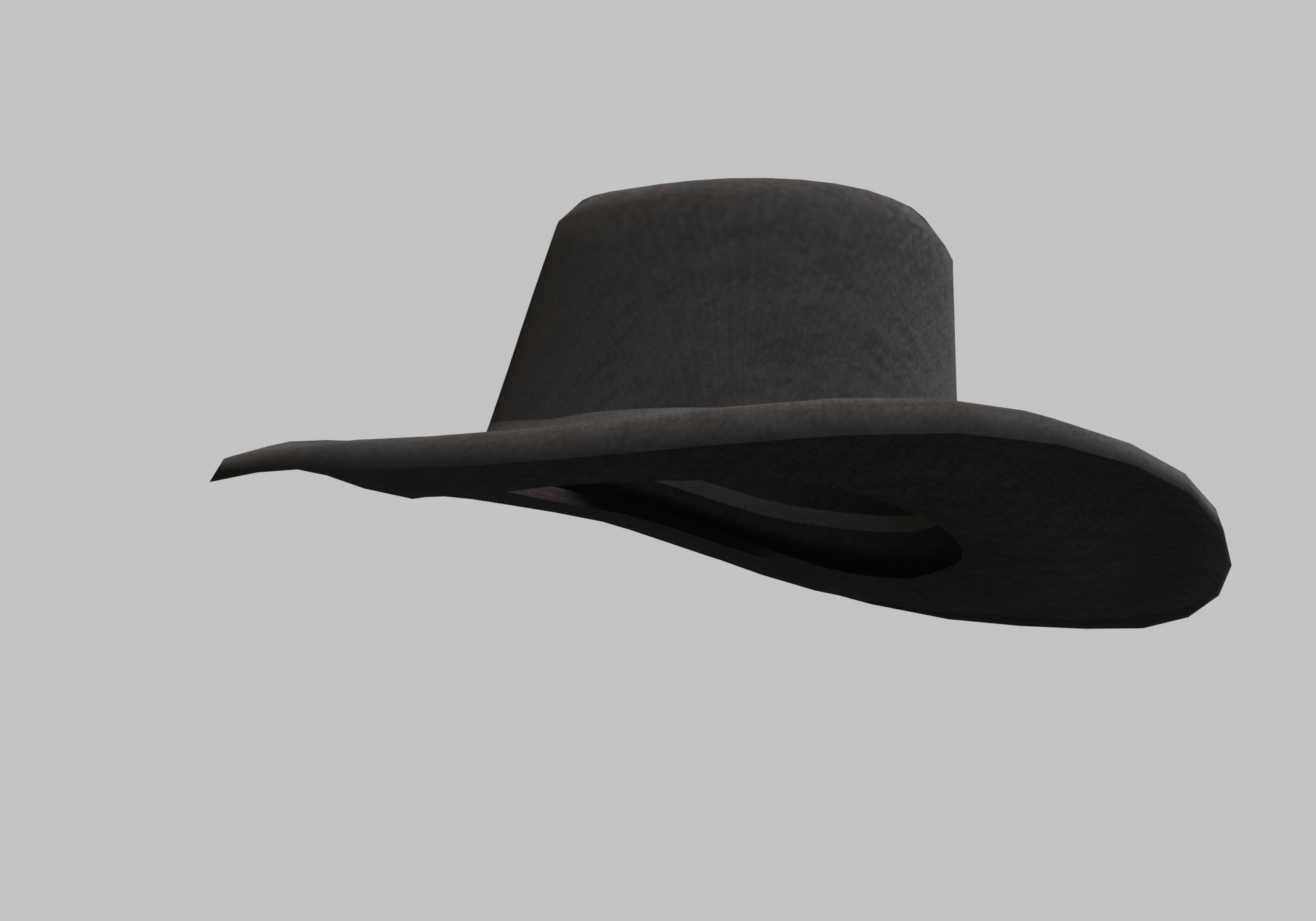 black hat Low-poly 3D model_5