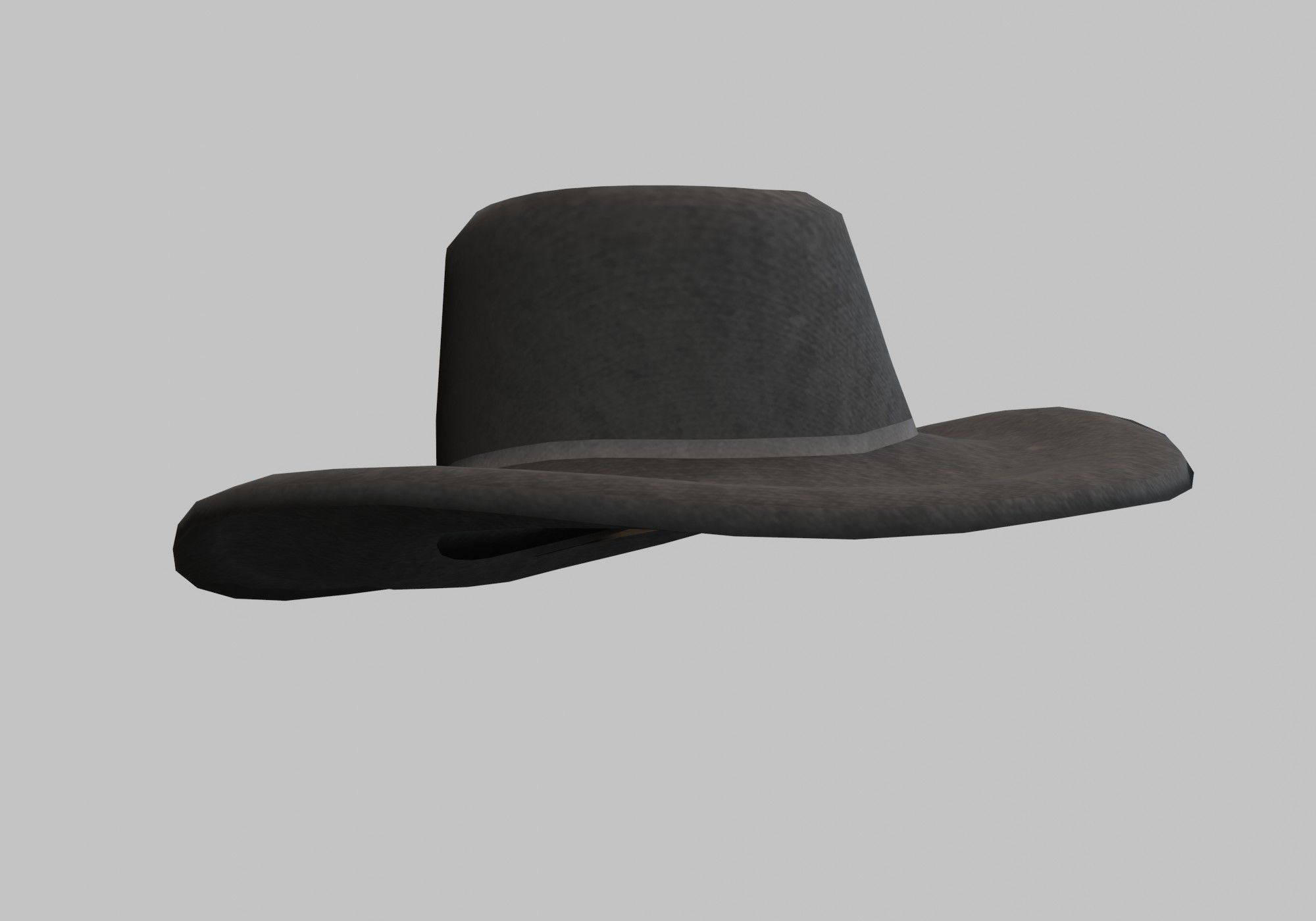black hat Low-poly 3D model_1