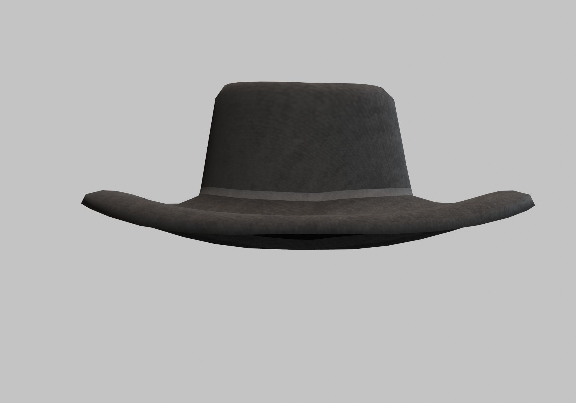 black hat Low-poly 3D model_2