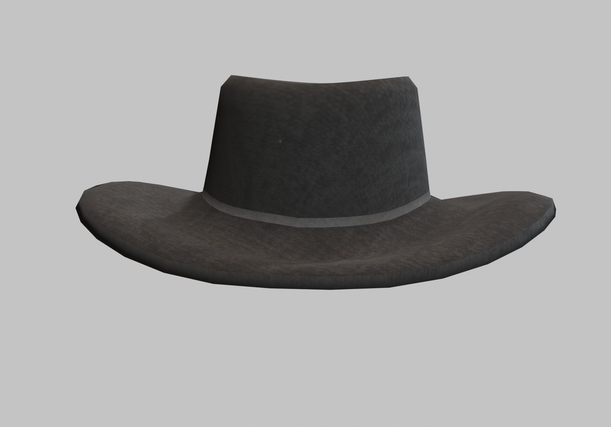 black hat Low-poly 3D model_9