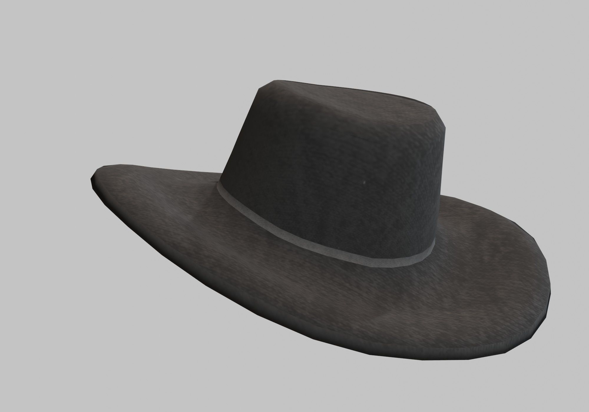 black hat Low-poly 3D model_6