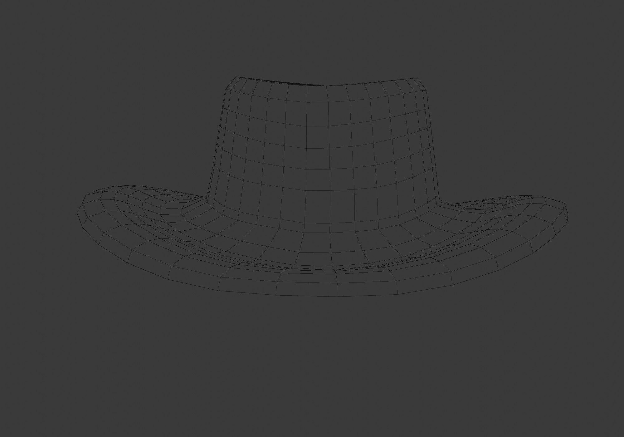 black hat Low-poly 3D model_29
