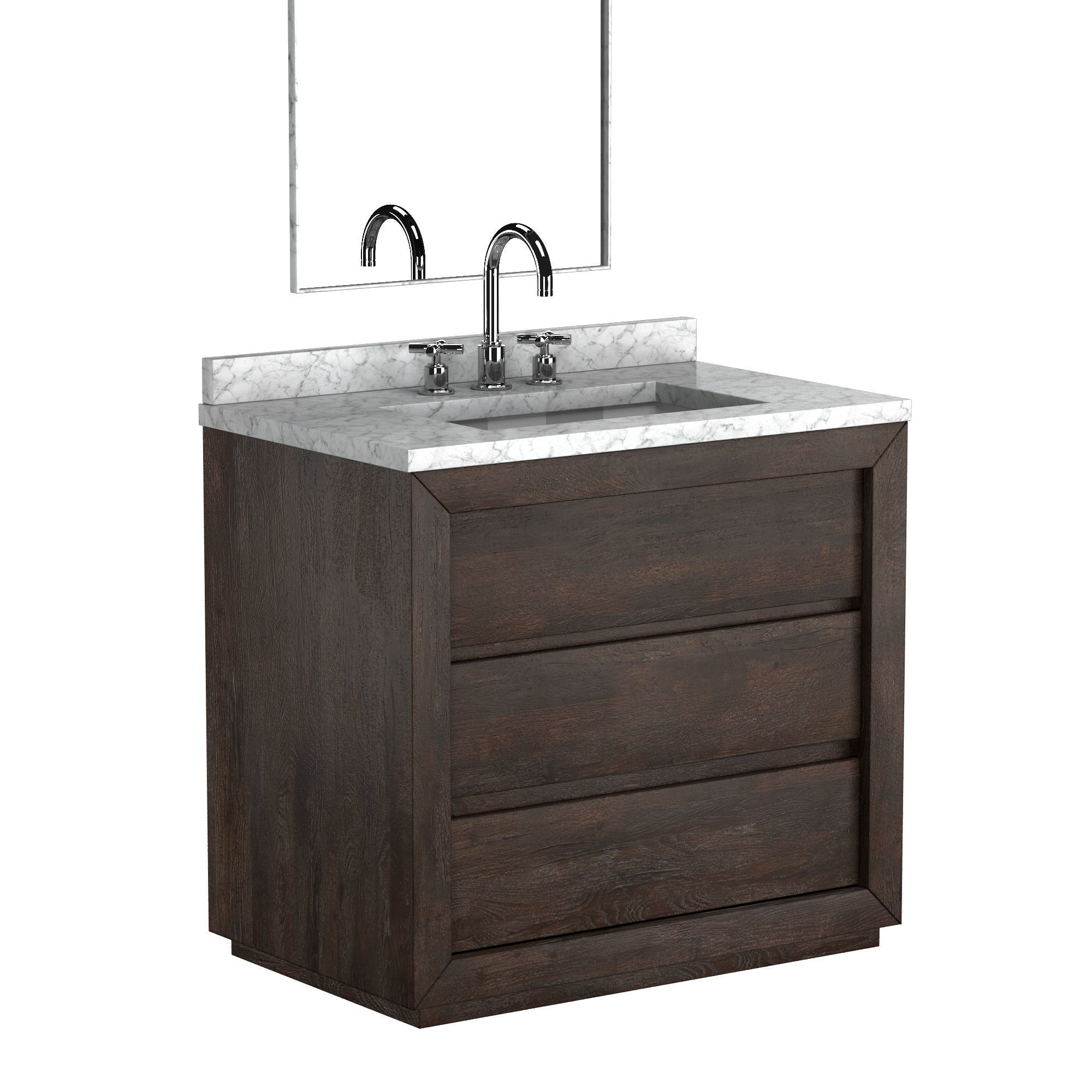 RECLAIMED OAK SINGLE VANITY 3D model_5