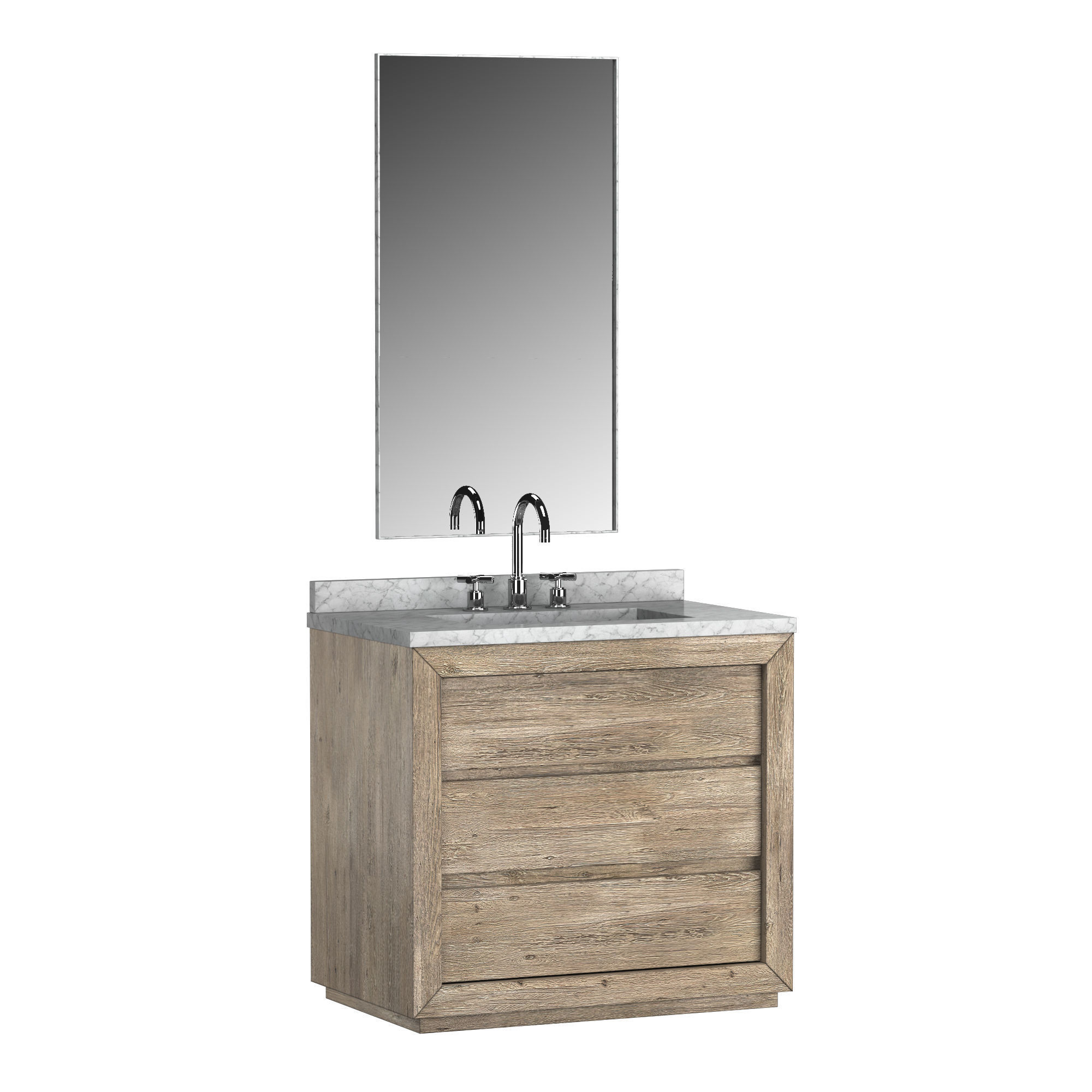 RECLAIMED OAK SINGLE VANITY 3D model_3