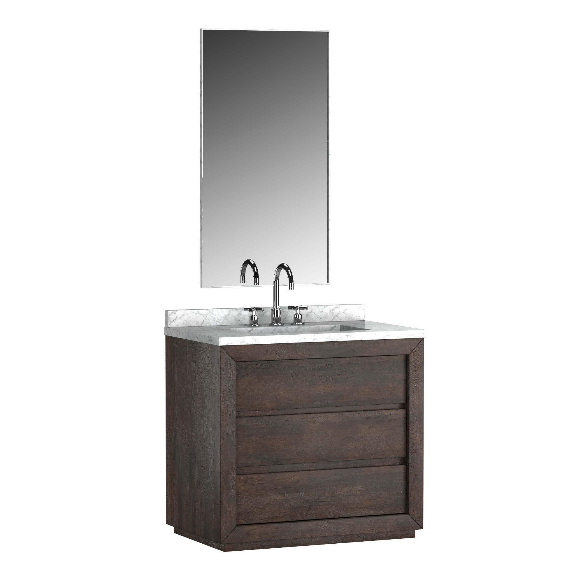 RECLAIMED OAK SINGLE VANITY 3D model_4