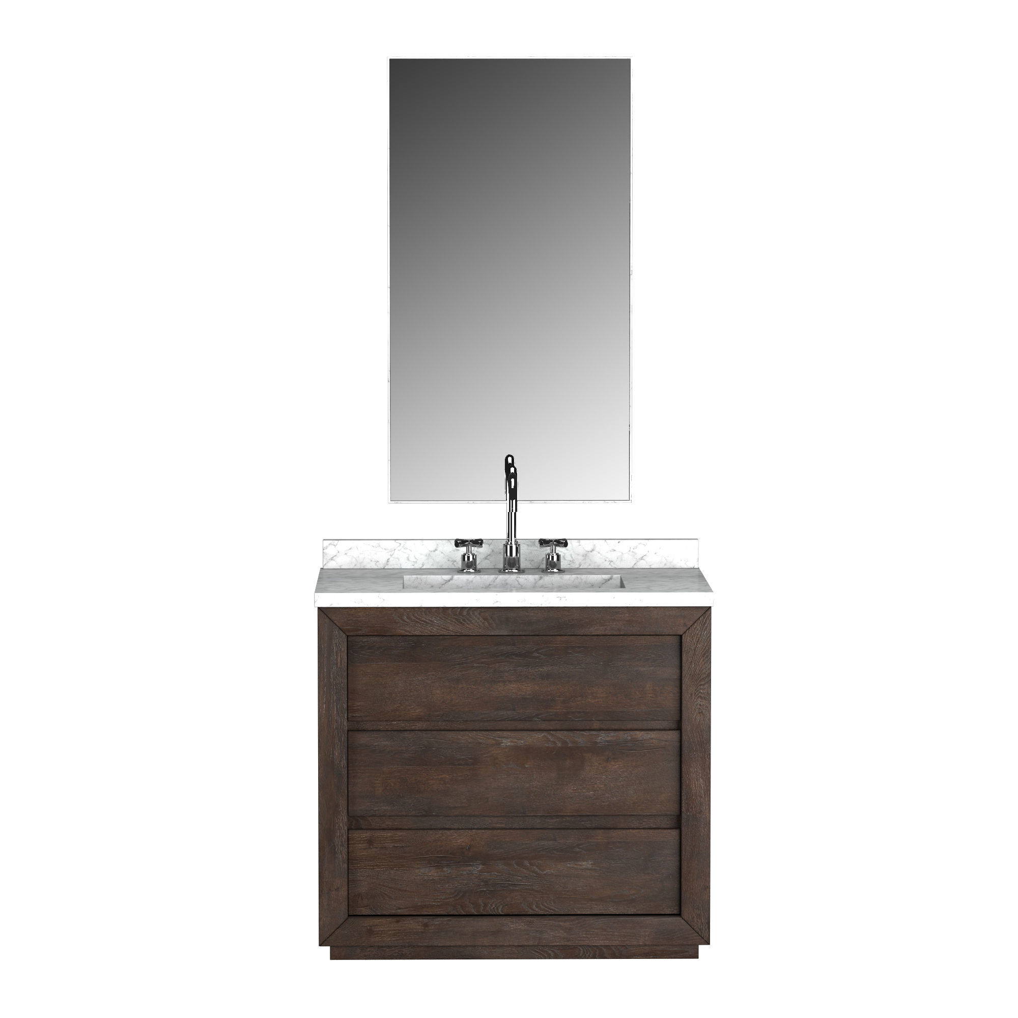 RECLAIMED OAK SINGLE VANITY 3D model_1