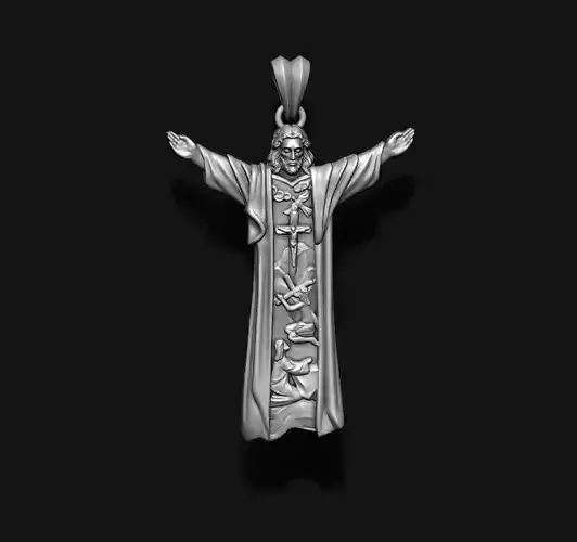 Jesus pendant 3D print model