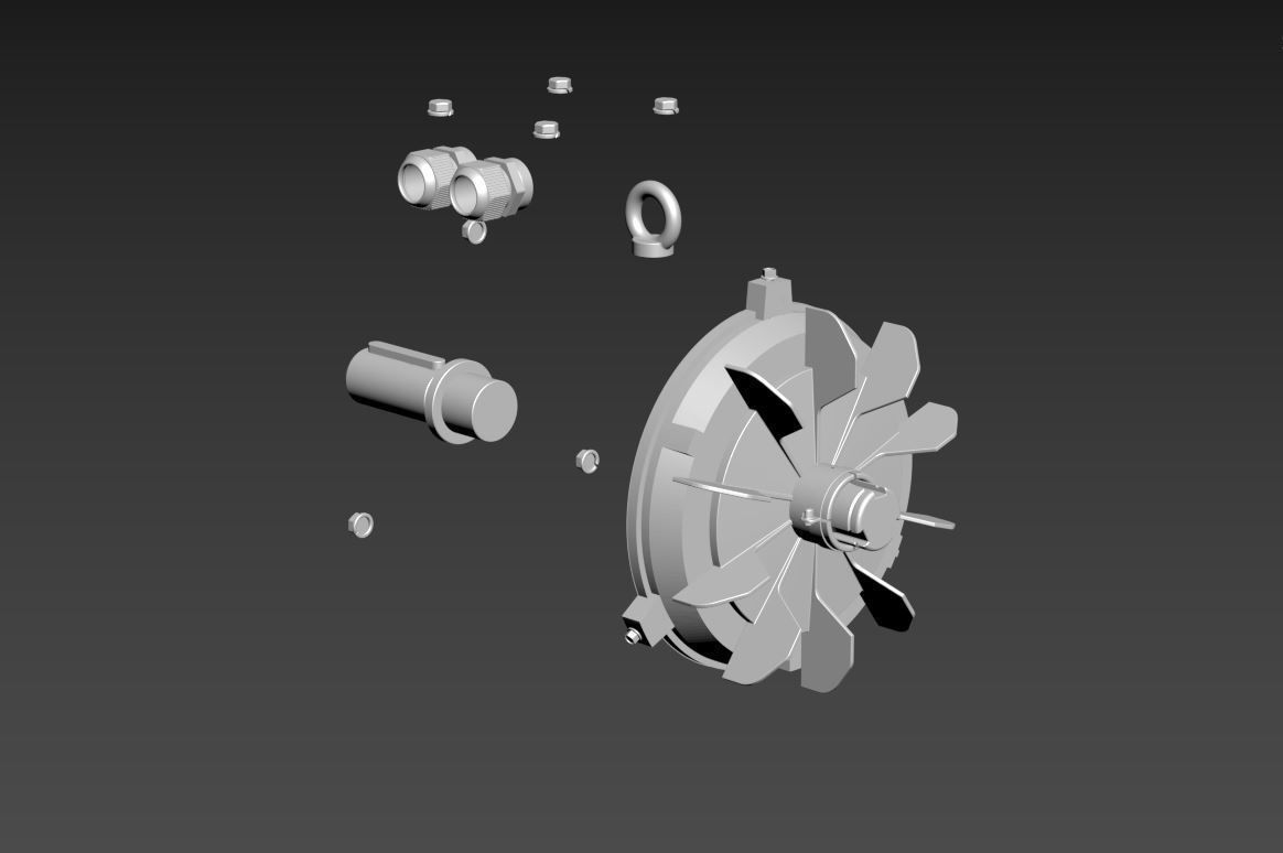 Electric motor 6 pcs 3D Model Collection_15