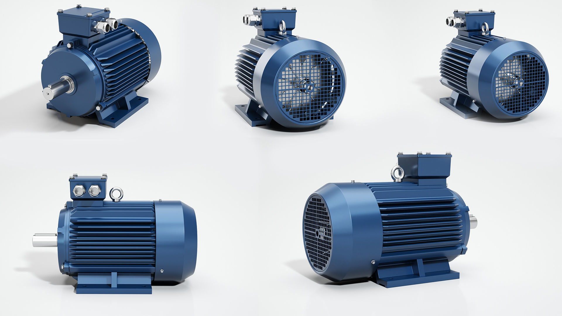 Electric motor 6 pcs 3D Model Collection_9