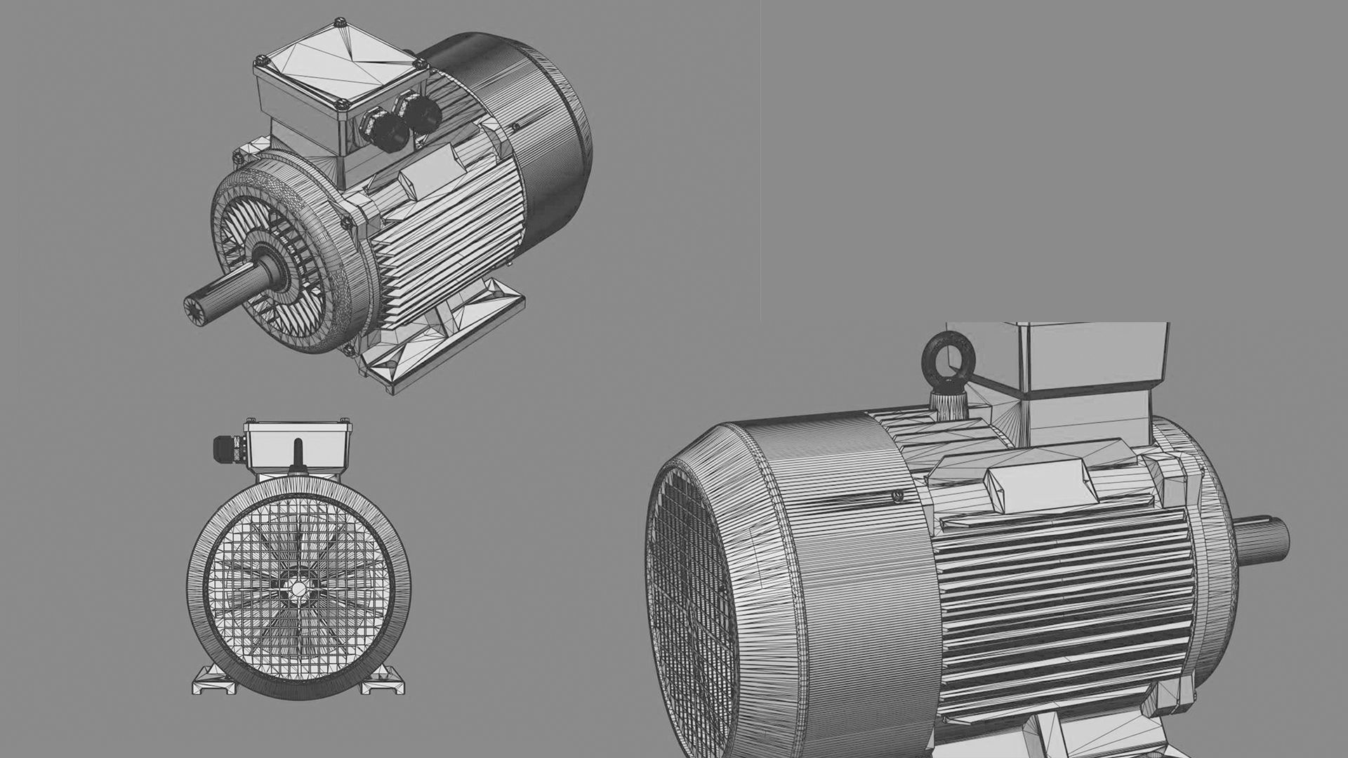 Electric motor 6 pcs 3D Model Collection_27