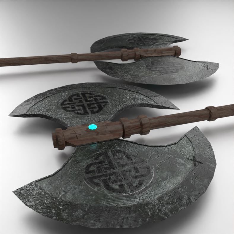 Battle Axe 3D model_1