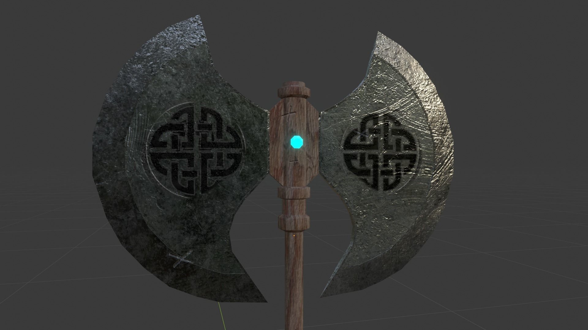Battle Axe 3D model_4