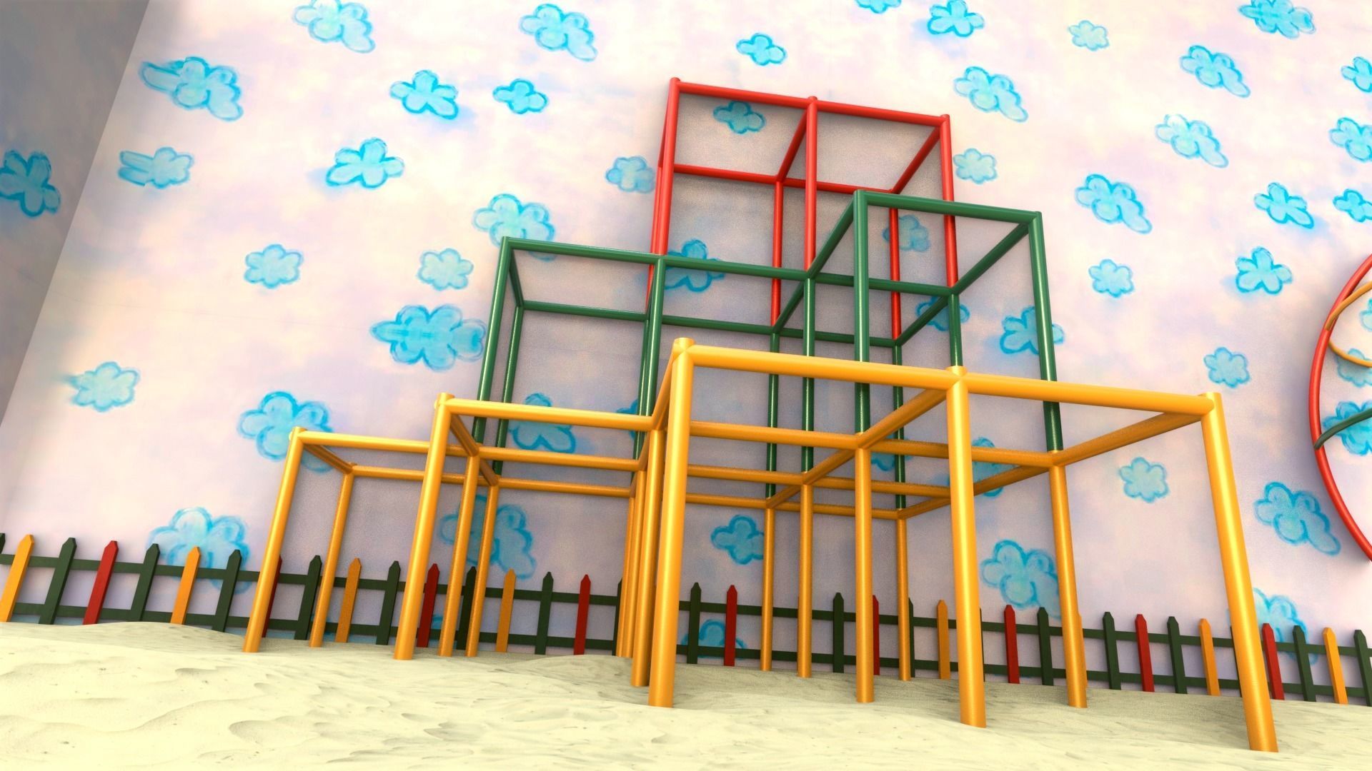 Squid games cookies map Low-poly 3D model_2