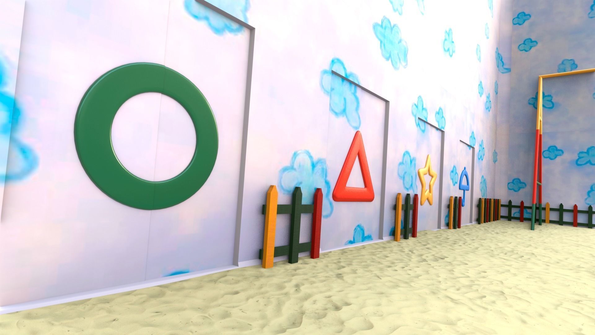 Squid games cookies map Low-poly 3D model_5