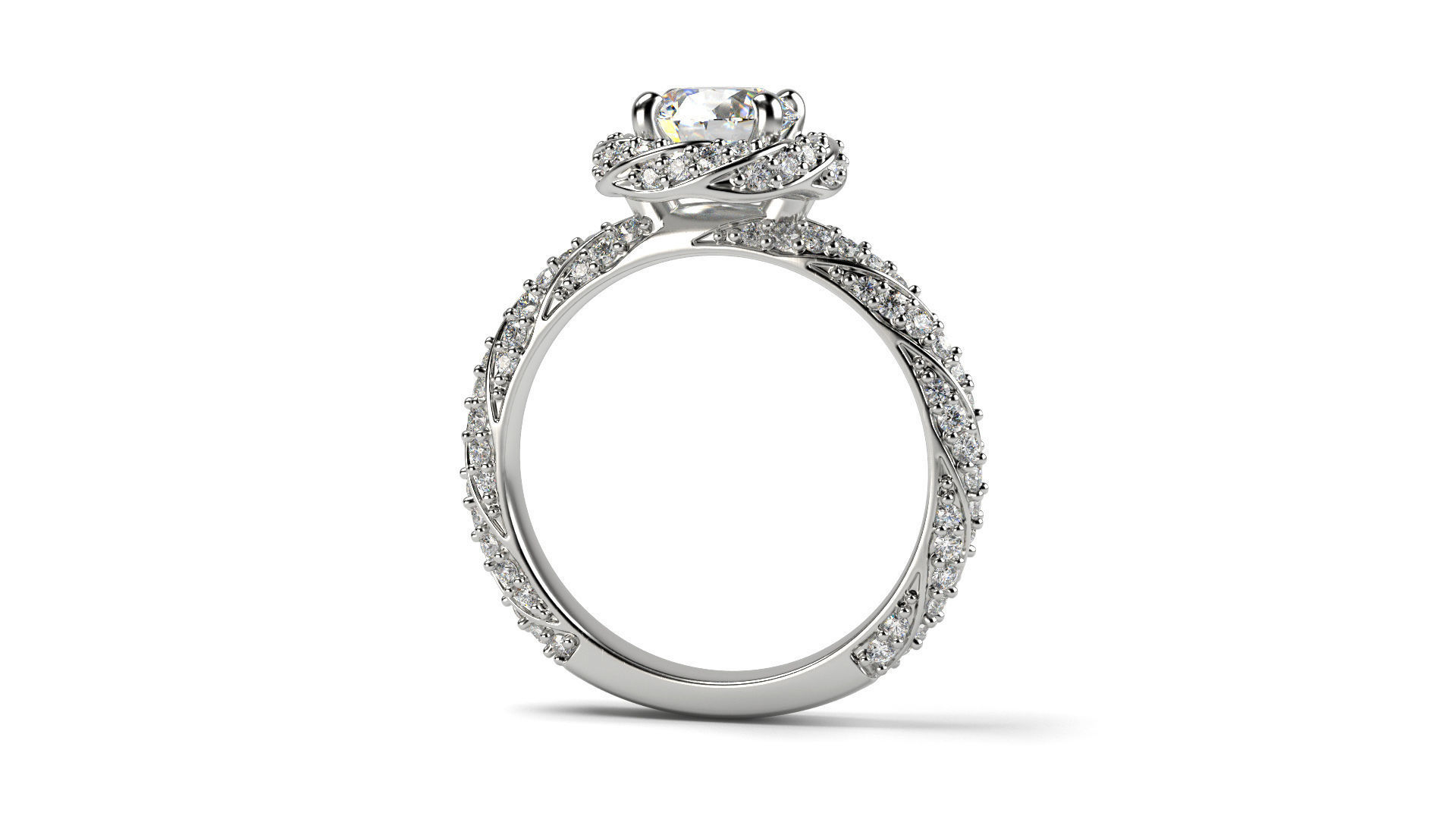 Moissanite Cordoba Diamond Ring All Sizes 3D print model_2