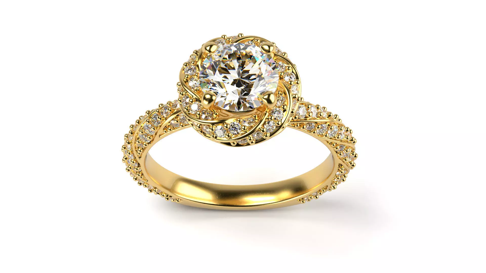 Moissanite Cordoba Diamond Ring All Sizes 3D print model_0