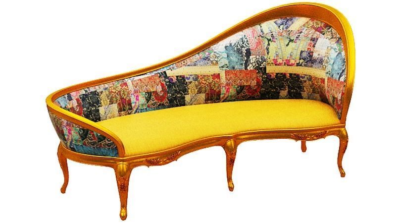 Classical sofa 3 seater Low-poly 3D model_1