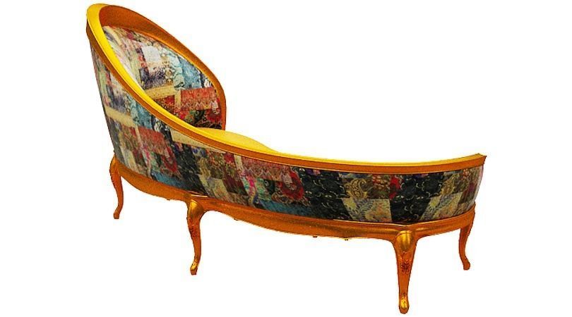 Classical sofa 3 seater Low-poly 3D model_4