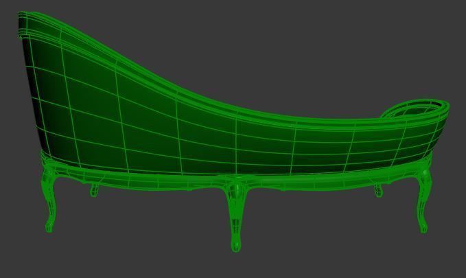 Classical sofa 3 seater Low-poly 3D model_11