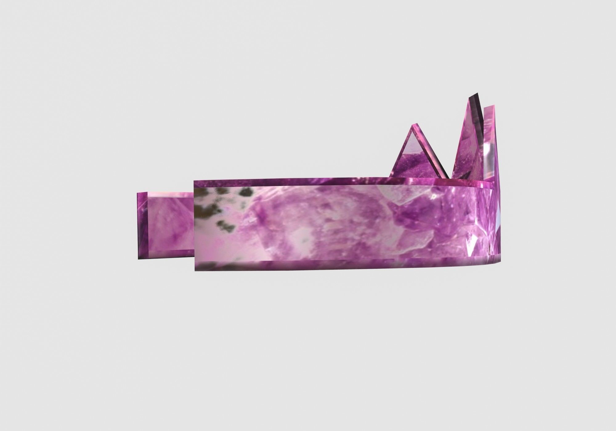 purple shiny crown Low-poly 3D model_2