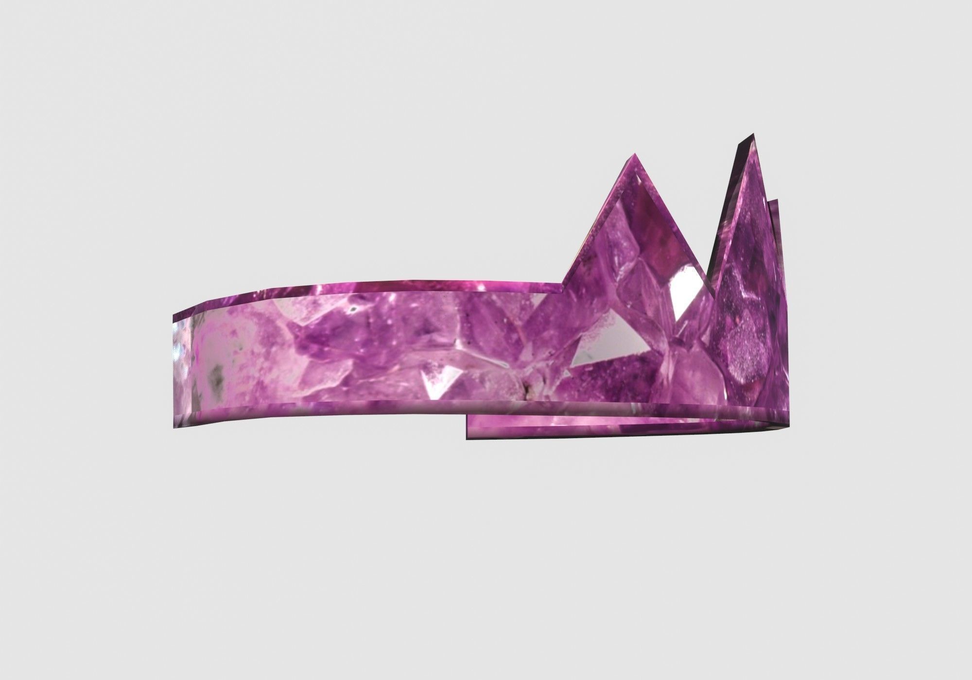 purple shiny crown Low-poly 3D model_1
