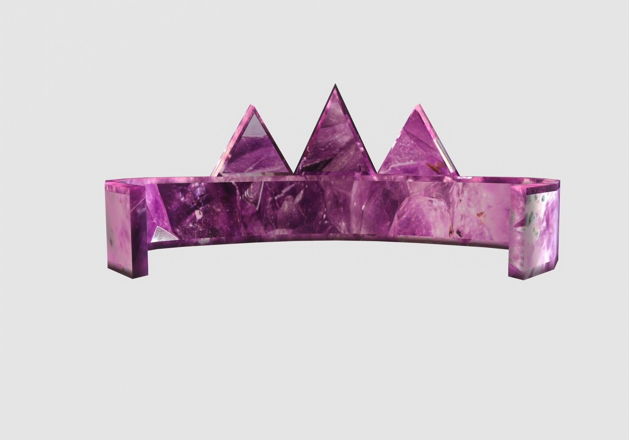 purple shiny crown Low-poly 3D model_3