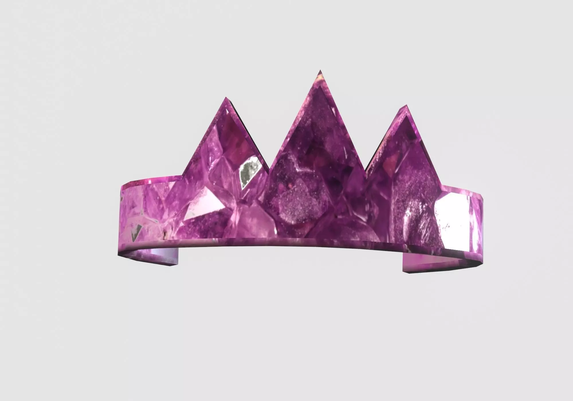 purple shiny crown Low-poly 3D model_0