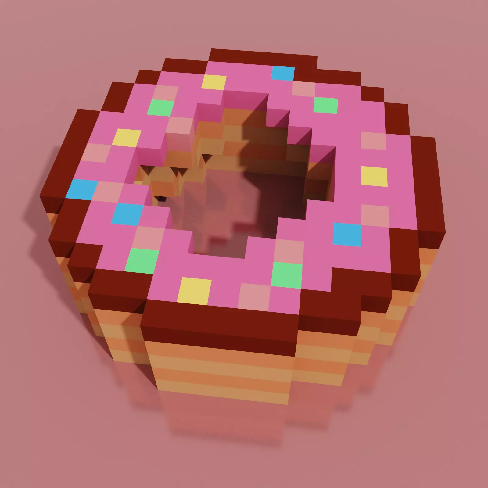 Donut 1 Voxel  Low-poly 3D model_0