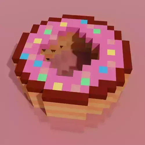 Donut 1 Voxel  Low-poly 3D model