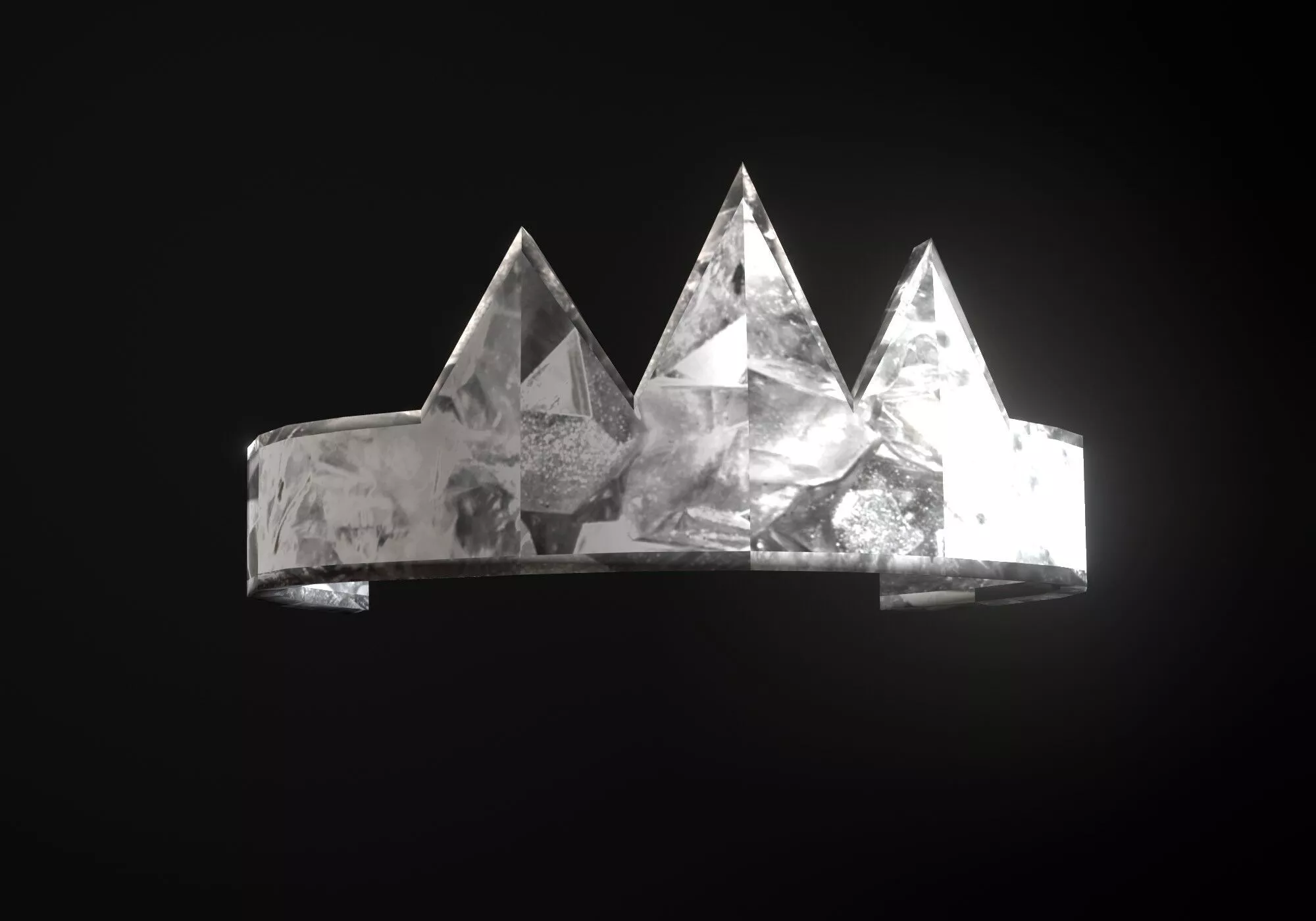 rusty silver crown Low-poly 3D model