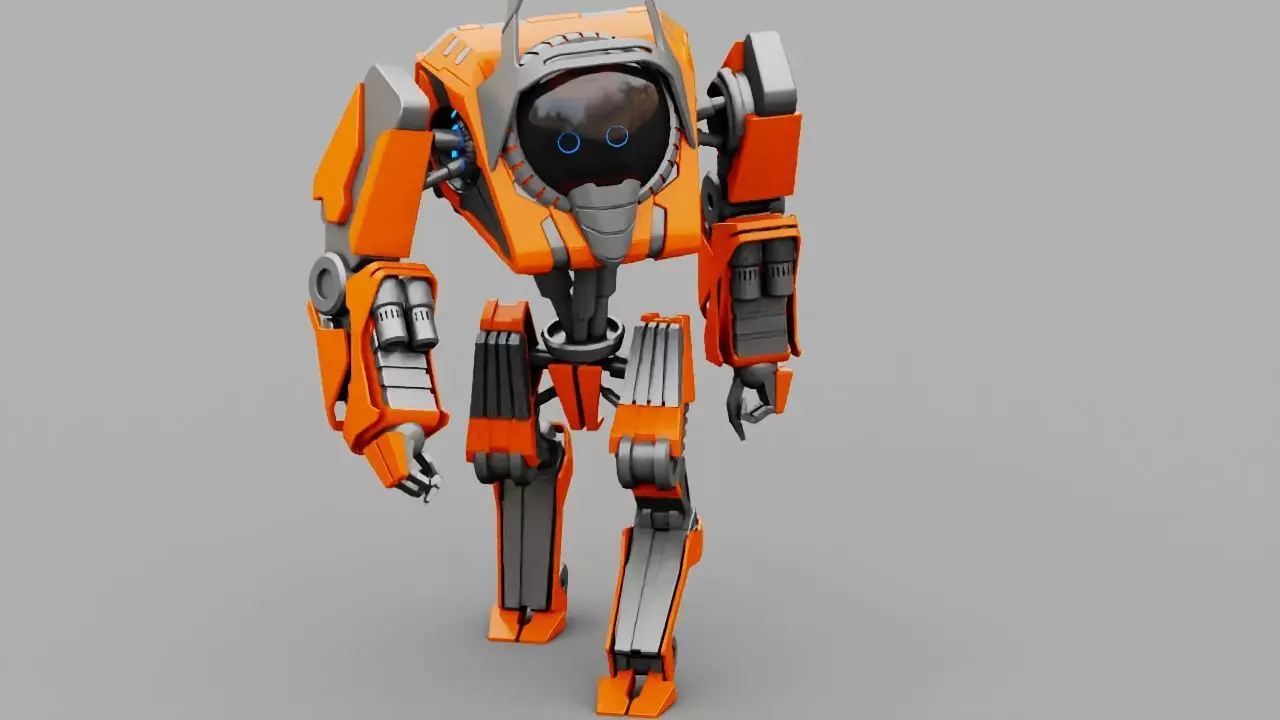 Battle Droid rigged 3D model_0