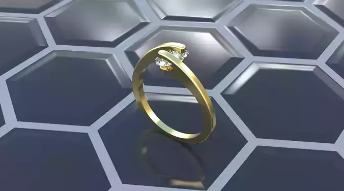 Ring with 2 gems