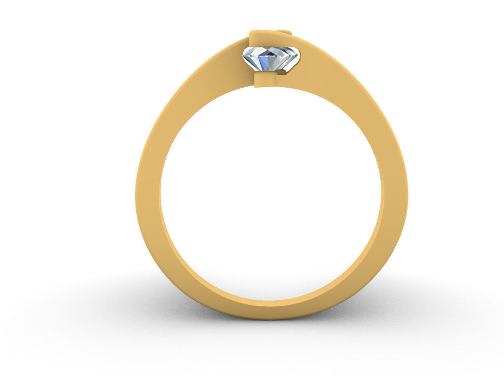 Ring with 2 gems 3D print model_12