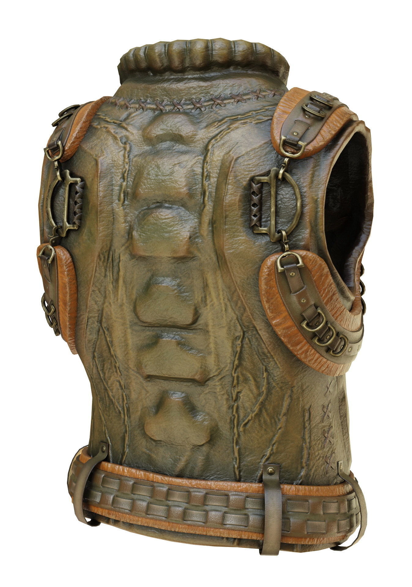 Army Vest Low-poly 3D model_1