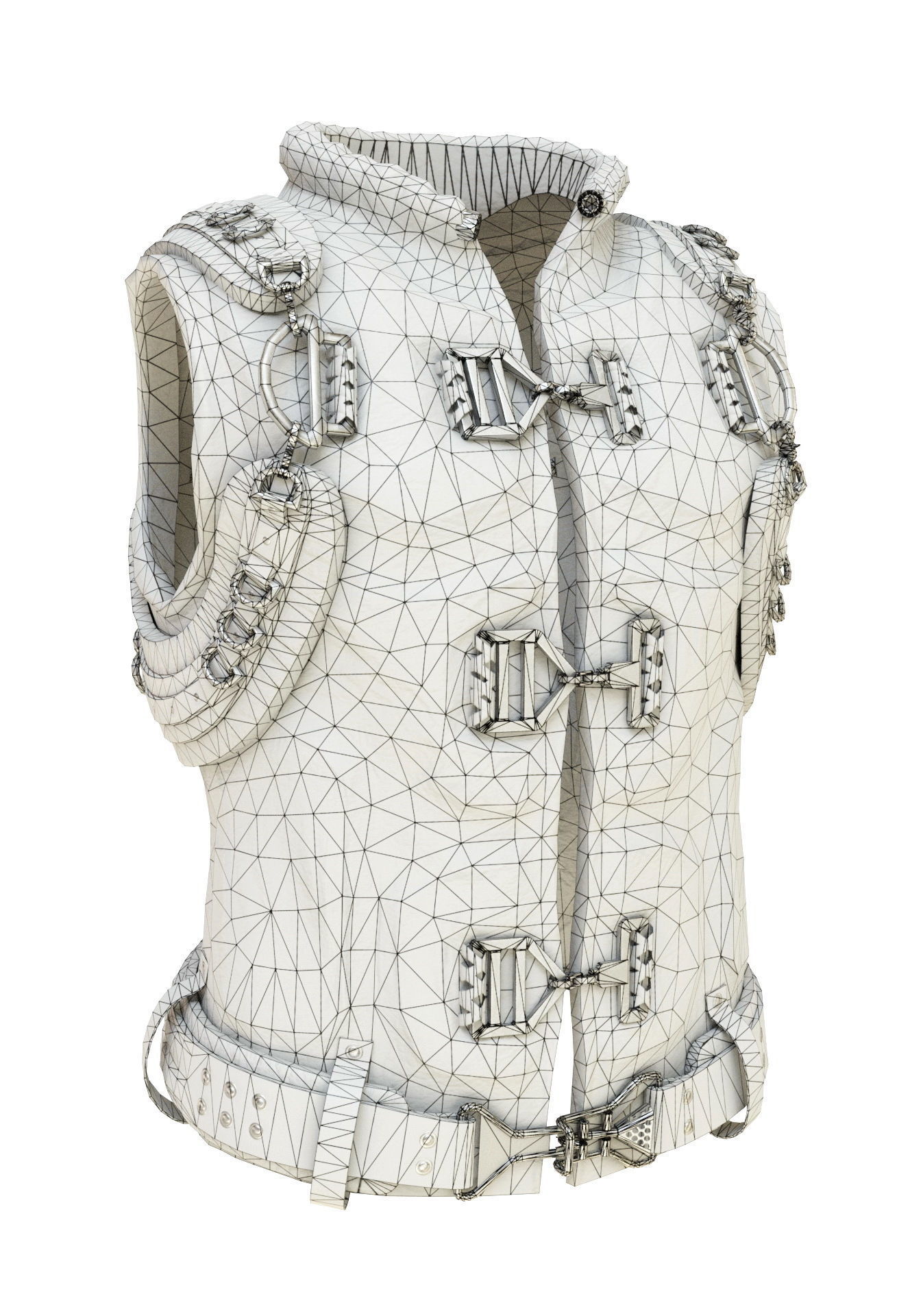 Army Vest Low-poly 3D model_3