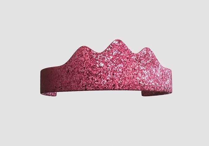 pink glittery crown 3D model