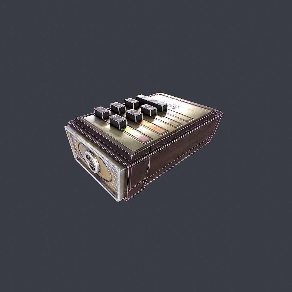 Old Remote controller Low-poly 3D model_13