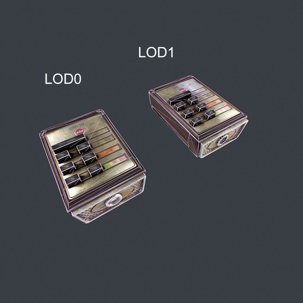 Old Remote controller Low-poly 3D model_16