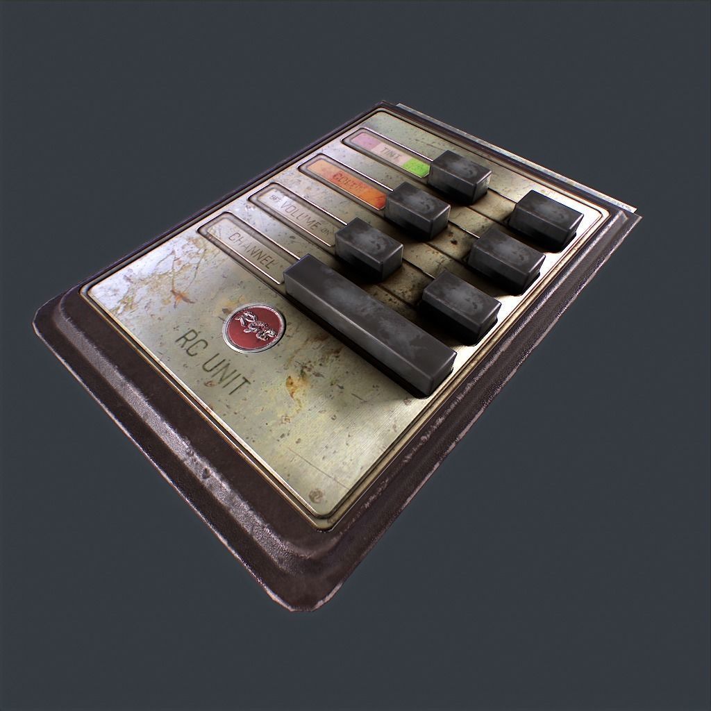 Old Remote controller Low-poly 3D model_4