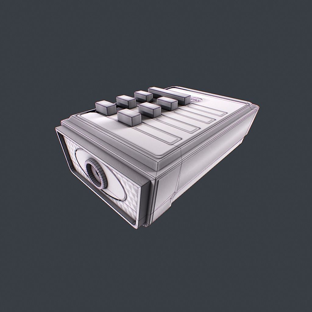 Old Remote controller Low-poly 3D model_18
