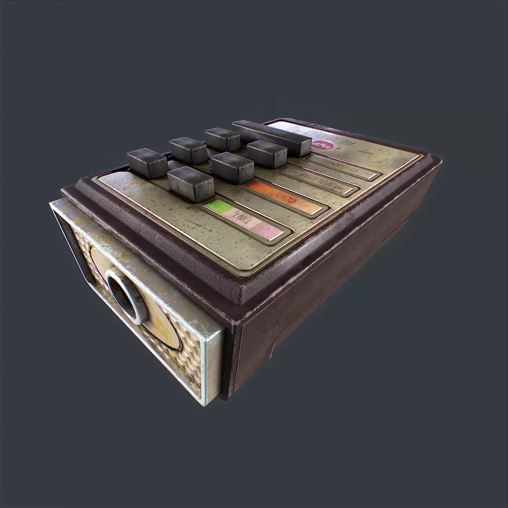Old Remote controller Low-poly 3D model_0